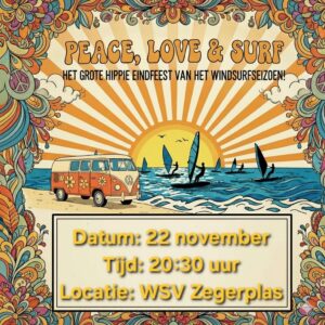 Uitnodiging hippie eindfeest